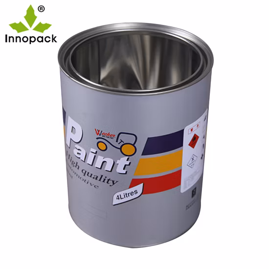 Petite boîte de conserve ronde en métal blanc de 1 gallon de peinture