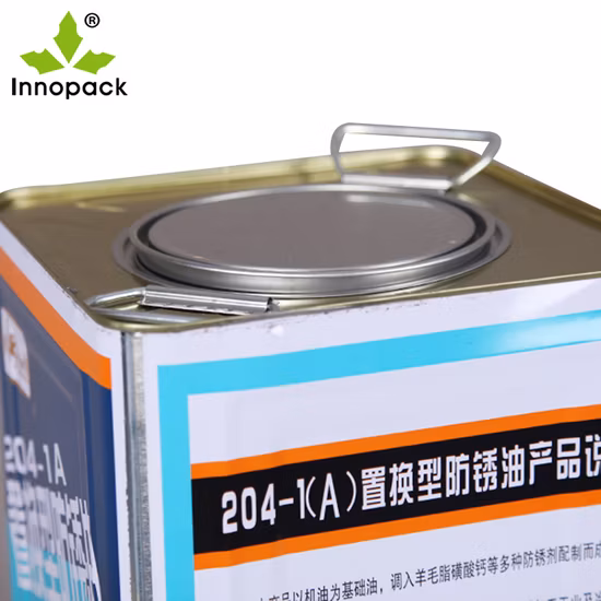 Boîte de conserve en métal, boîte d'essence rectangulaire, boîte en fer blanc ronde en métal