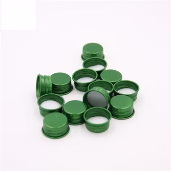 Bouchon à vis en aluminium argenté de 24 mm avec doublure en mousse